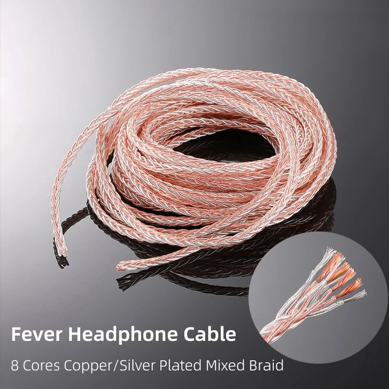 

Headphone Signal Cable HIFI Audio Line 8 Strand Braided 6N Single Crystal Copper Fever DIY Headset Connector Cable