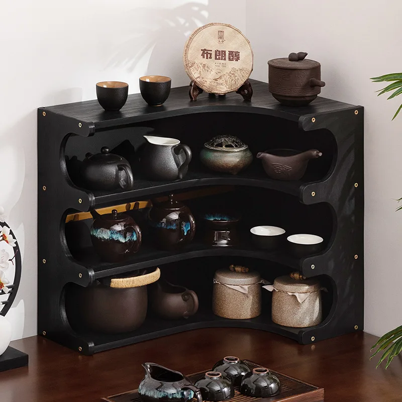 New Chinese desktop Bogu rack ornament modern small tea set cup holder storage