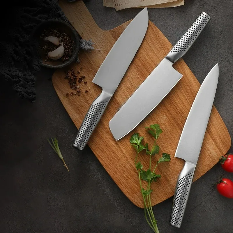 Western-style stainless steel chef knife hollow handle small kitchen knife household slicing knife ladies compact Japanese style