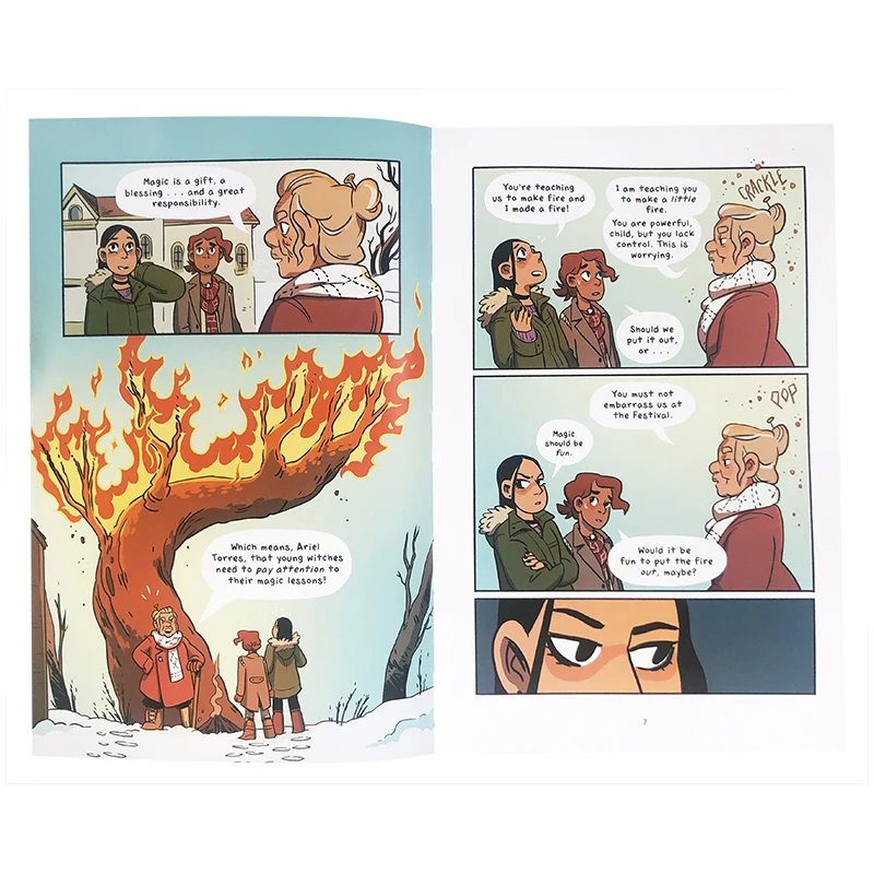 Libros de lectura de cómics de aventuras para adolescentes, libros en inglés, 3 volúmenes de Brujas ocultas, cómics mágicos