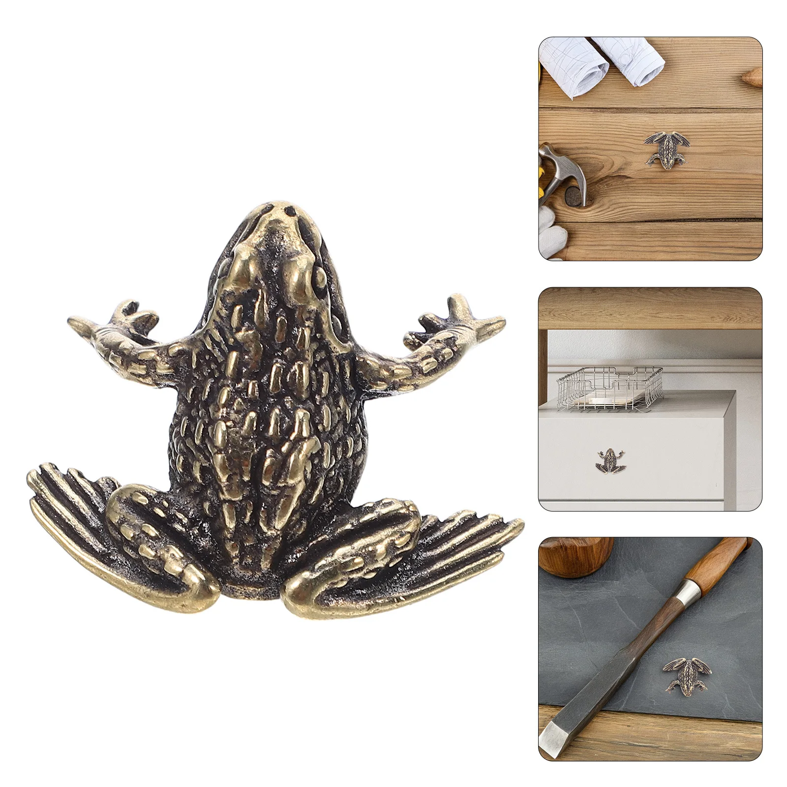 

Brass Toad Drawer Pulls Toad Shaped Cabinet Handle For Kitchen Dresser Vintage Animal Furniture Hardware Pulls - Brass