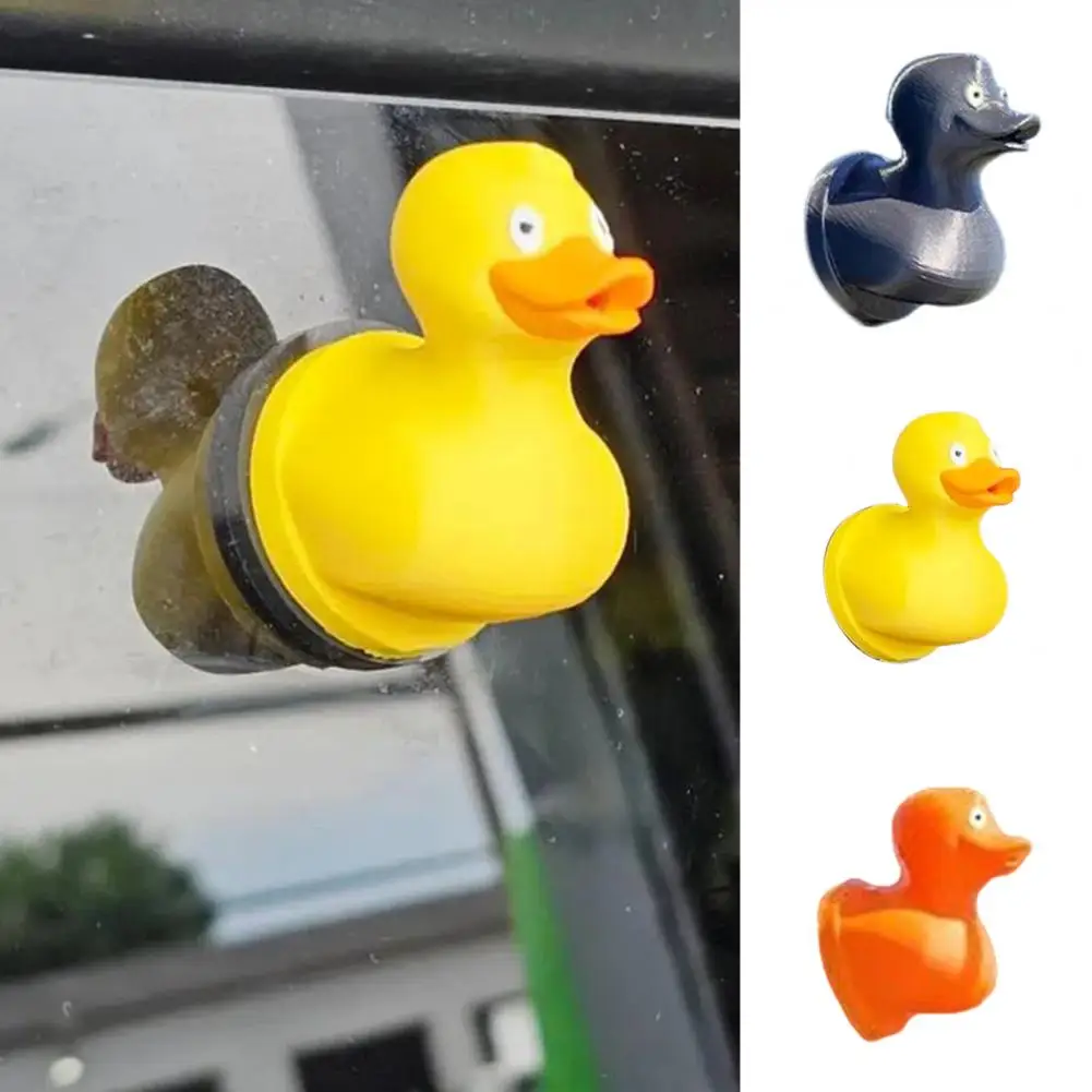 Leuke Middelvinger Sproeien Eend Auto Decoratie Schattig Uiterlijk Eenvoudige Installatie Auto Spuiten Eend Ornament