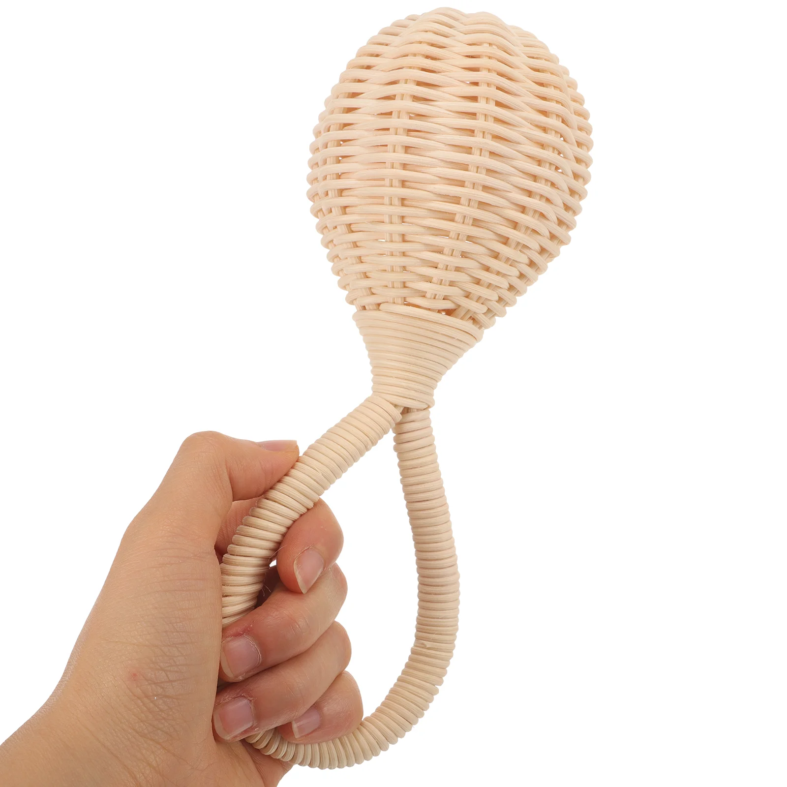 Jouets pour tout-petits, cloche à main en rotin, cloches pour enfants, agitateur Beige pour enfants