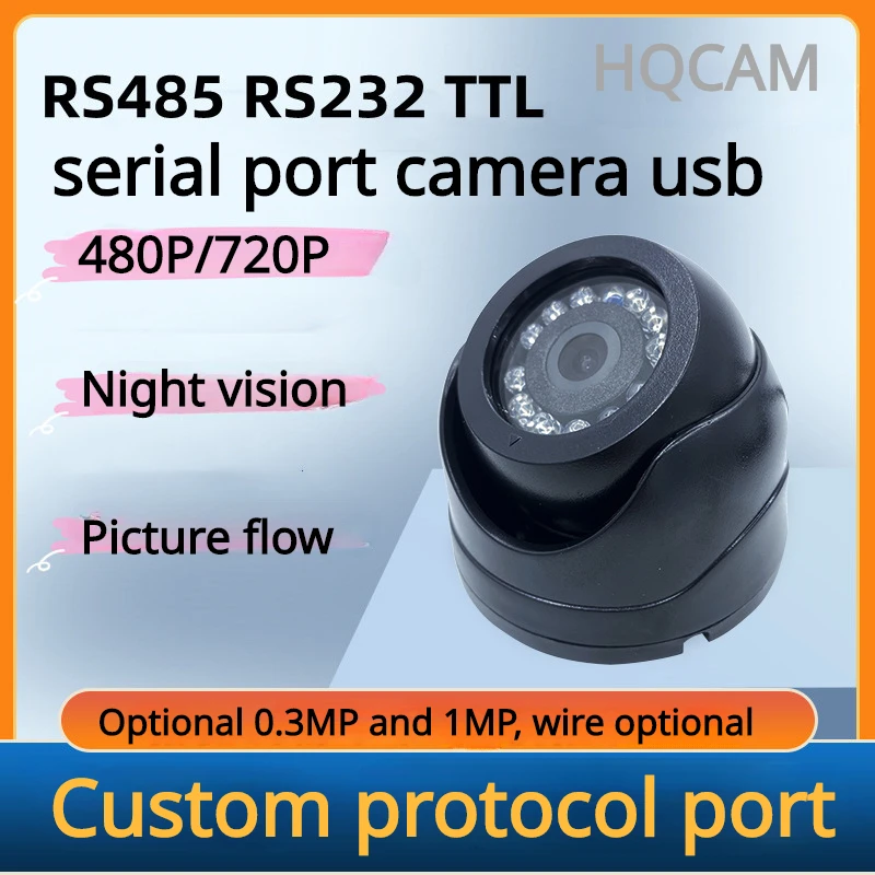 0.3MP 1MP USB Car Camera Truck Camera Small Conch Serial Camera RS485 RS232 TTL Agricultural Camera Monitoring