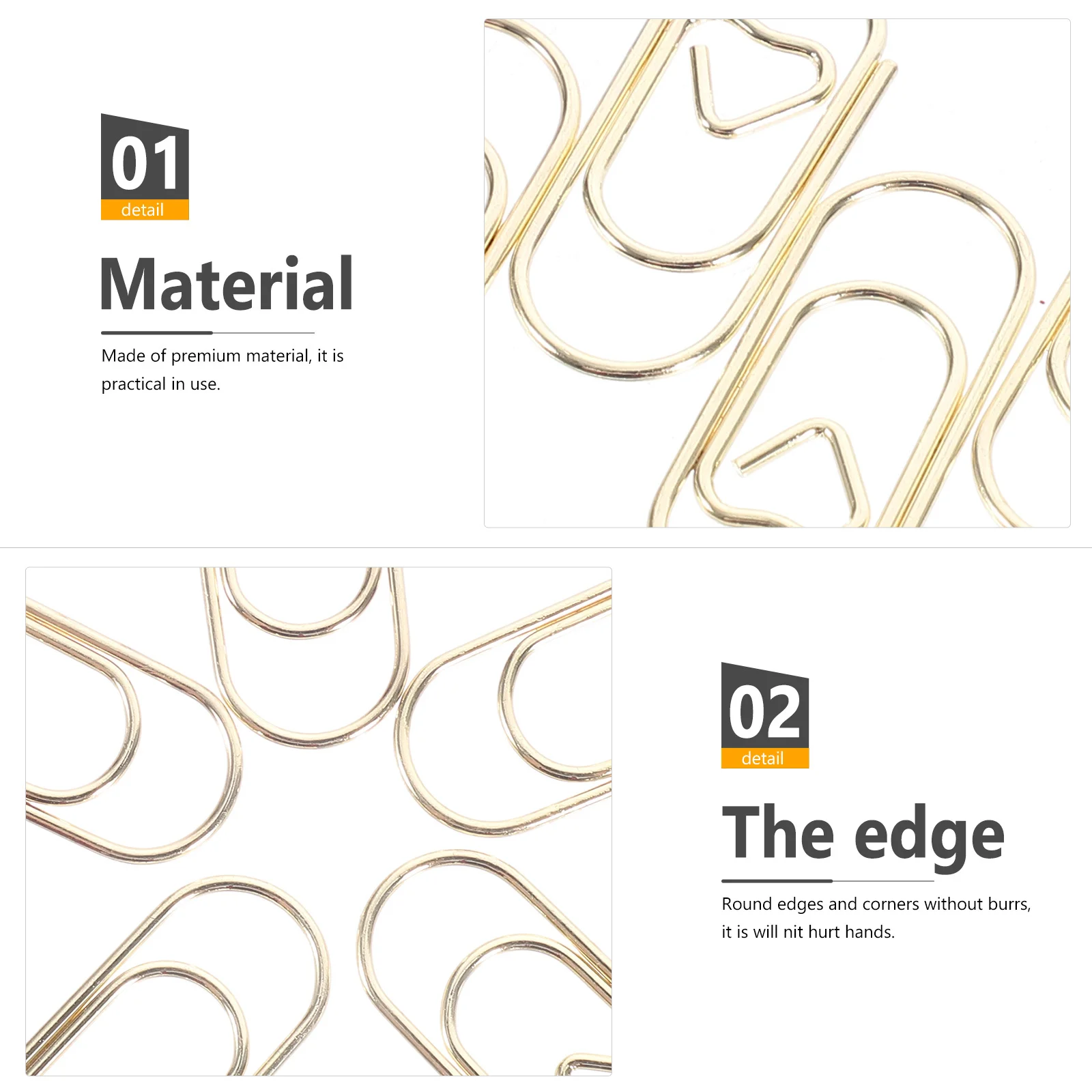 150Pcs Cute Heart-Shaped Paper Clips Strong Hold Non-Deform Metal Clips for Files Notes DIY Craft Projects Small Clamps