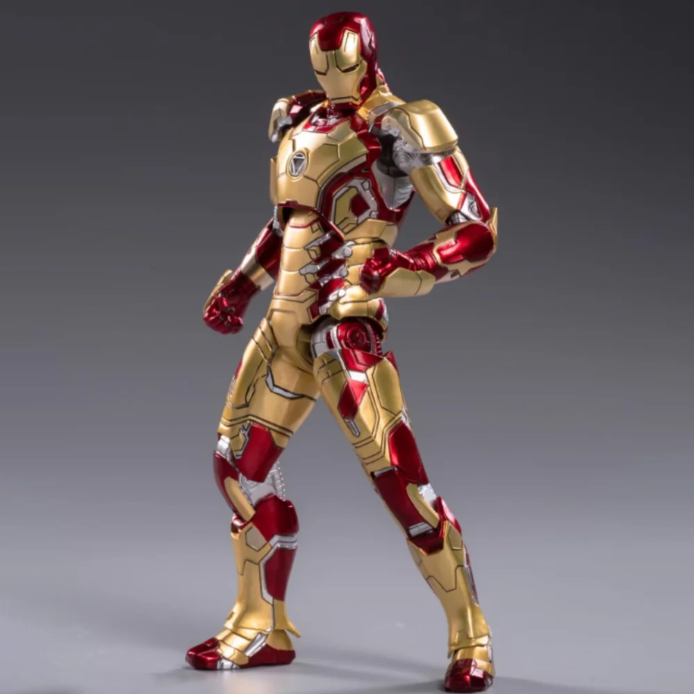 Marvel Iron Man Luminous MK42 Anime Figure Cool Action Model 7inch Figurine Collectable Toys Boy Man Birthday Gifts Car Desktop