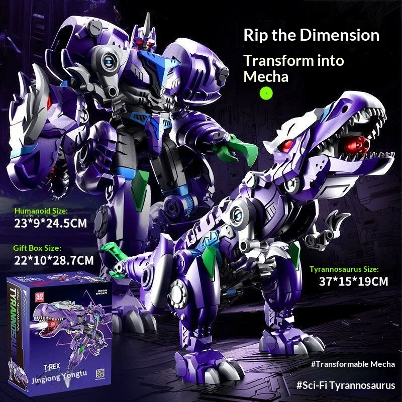 

Bestseller Trtransformable Mecha Robot Tyrannosaurus Purple Sci Fi Cool Changing Dinosaur Toy For Adult Collectors Display Decor