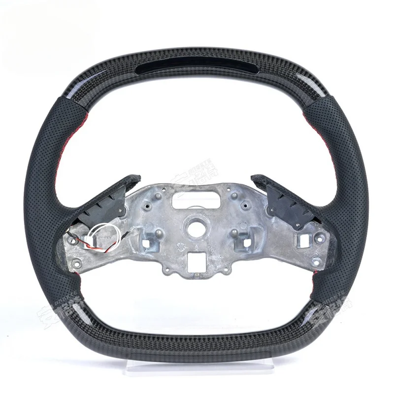 For Chevrolet Corvette C8 9-Light LED Carbon Fiber Pattern Sport Steering Wheel (Modified Part)
