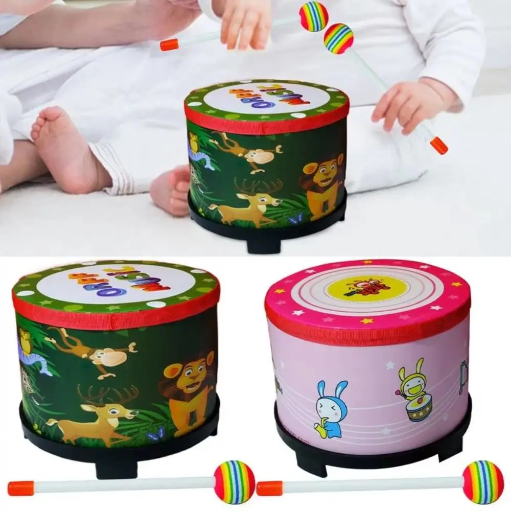 Double Sided Instrument Hand Drum Montessori Learning Musical Instrument Portable Percussion Instrument Wood Drum