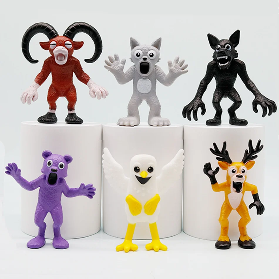 New 99 Nights in The Forest Deer Owl Goat Player Protagonist Character Monster Set Model Assembled Figurine Plastic Toy Gifts