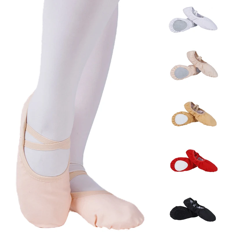 

Girls Ballerinas Canvas Soft Sole Ballet Dance Slippers Elastic Children Practice Ballerinas Woman Dance Shoes Accessories