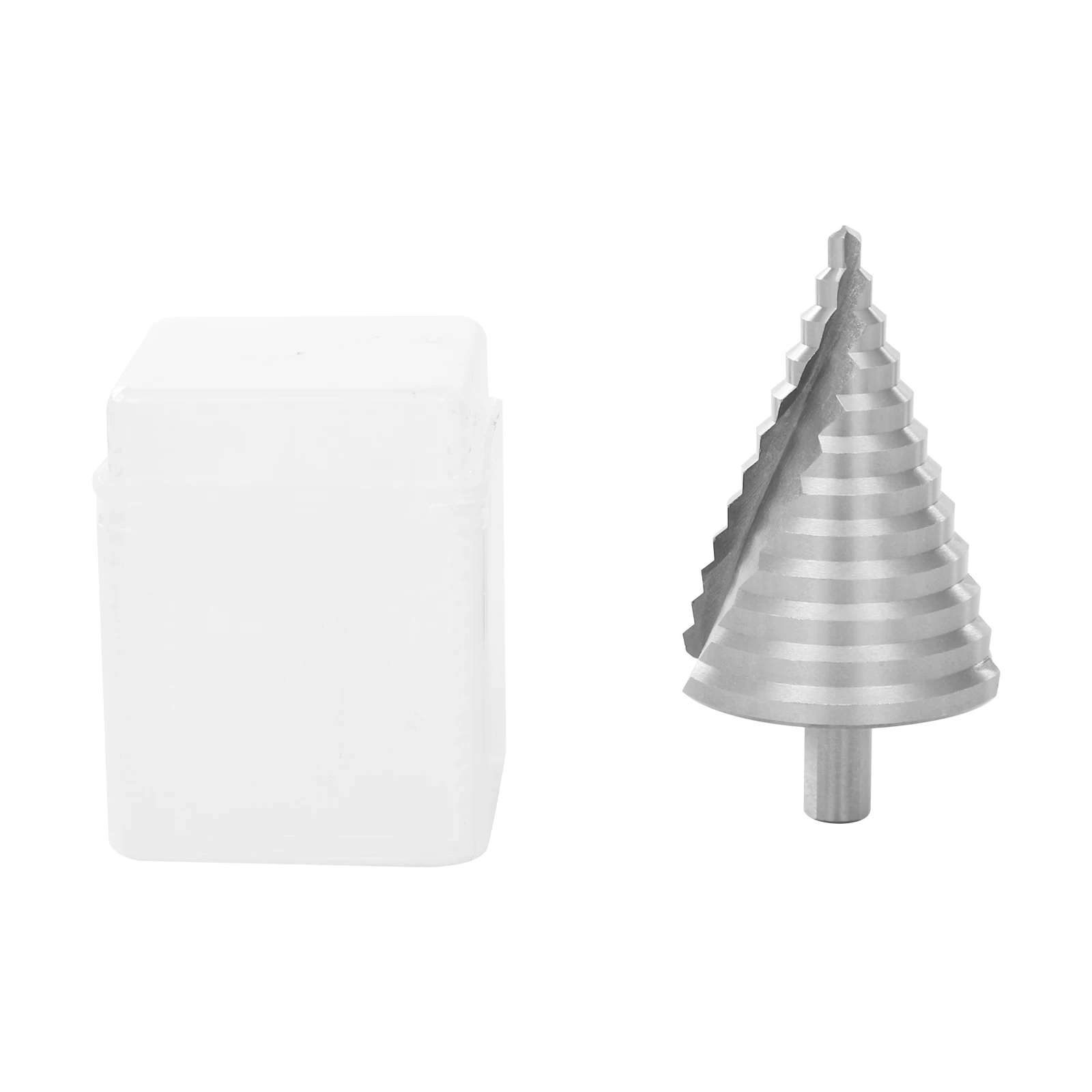 Punta da trapano a gradini 6-60mm con scanalatura a spirale, in HSS, con codolo tondo, per lamiera, pannello in PVC, pannello isolante