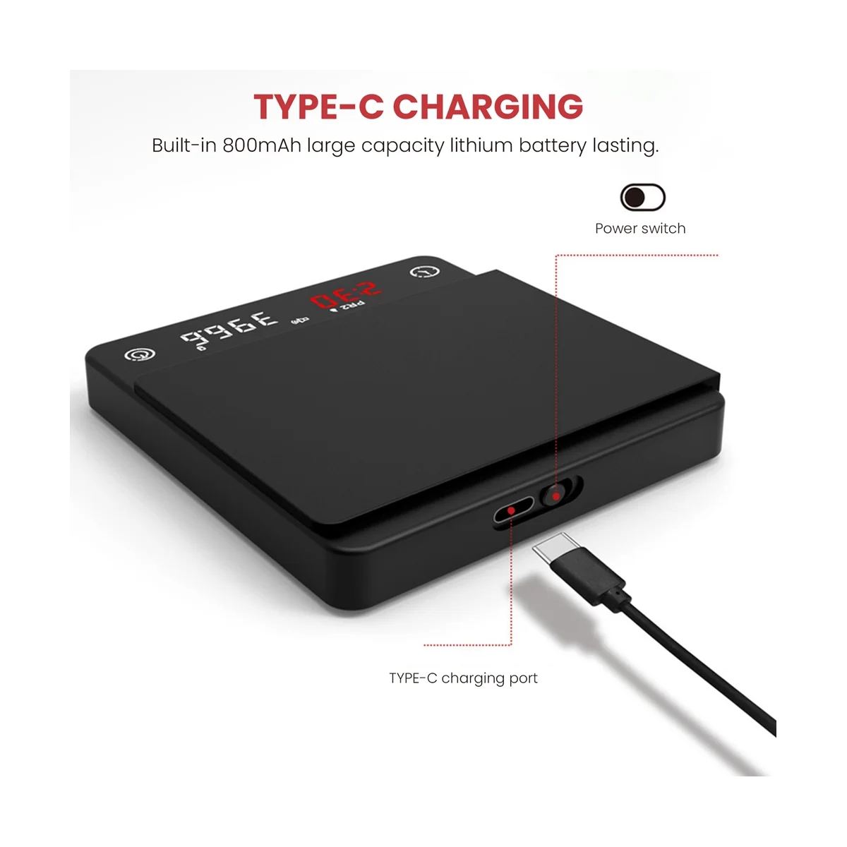 Mini báscula de cocina inteligente, balanza de café Digital de precisión, Espresso con temporizador