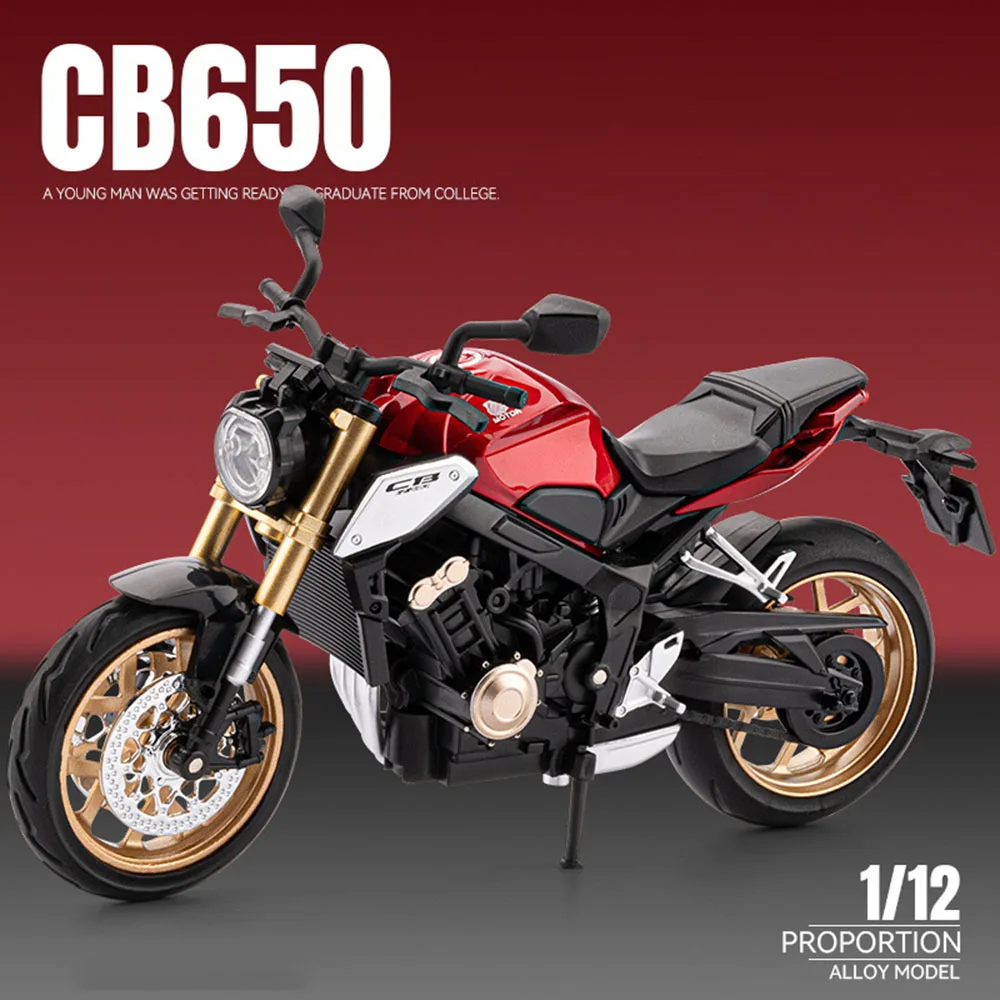 

1:12 Honda CB650 Motorcycles Toy Miniature Models Cars Wheel Turned Vehicle with Light Music Motorcycle Model Kids Perfect Gifts