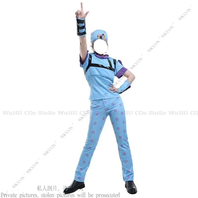 Johnny joestar JO อนิเมะเกมชาย jonathan joestar แปลกวิกผมบลอนด์ชุดคอสเพลย์ผู้หญิงผจญภัย jojo ยืนฮาโลวีน johnny