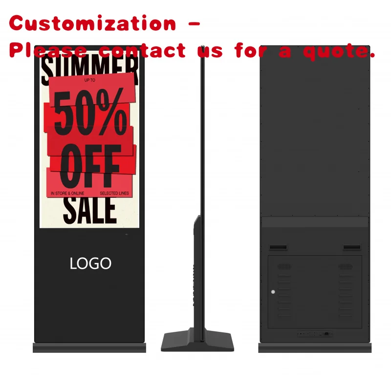 custom.55 Inch Available Ultra Thin Totem Display Screen Kiosk Advertising Player LCD Floor Standing Digital S