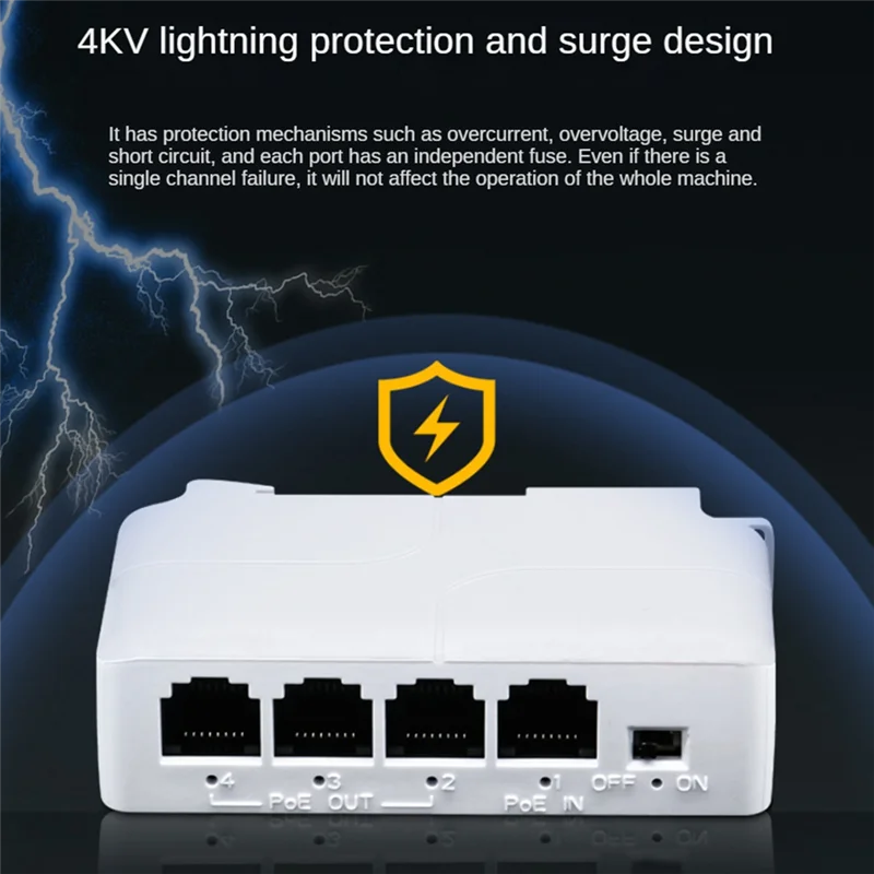 AEF7-1 To 3 Port Poe Extender Poe Repeater IEEE802.3Af For IP Transmission Extender For POE Switch NVR IP Camera