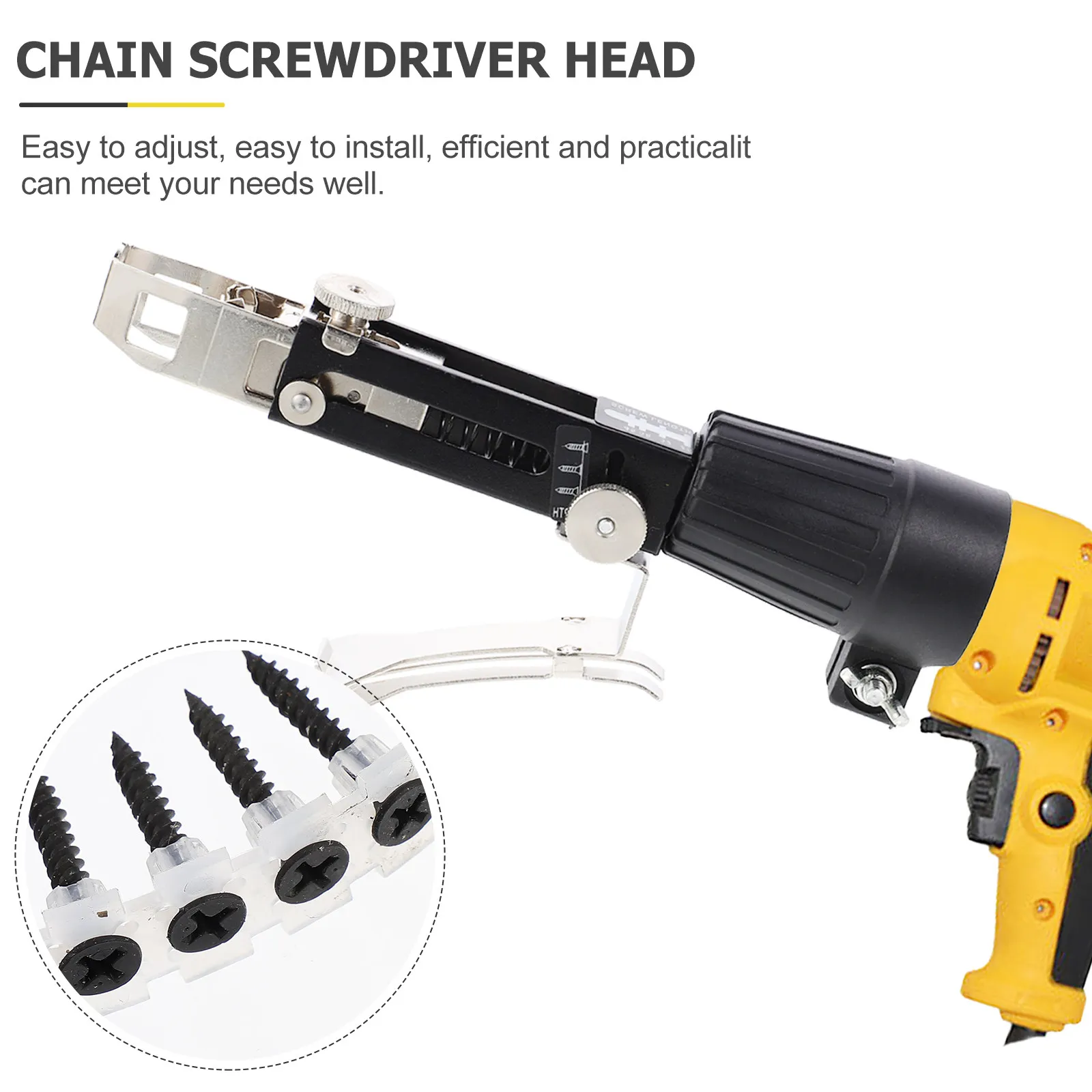 Picture 4: 1Set Durable Steel Nail Machine Woodworking Screw Machine Practical Chain Nail Adapter Drill Tool Parts