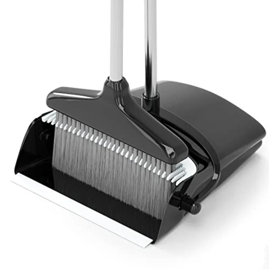 

Broom with Dustpan Combo Set 54" Long Hle Household Dust Pan for Home Office Kitchen Cleaning and