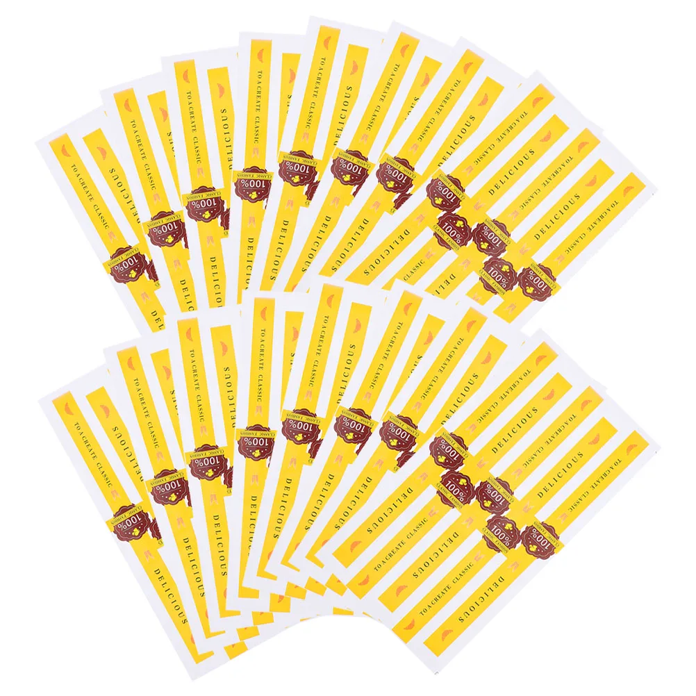 

200Pcs Cake Packaging Stickers Self Adhesive Decorative Baking Seal Labels Waterproof Tamper Evident Stickers for Cookie Box