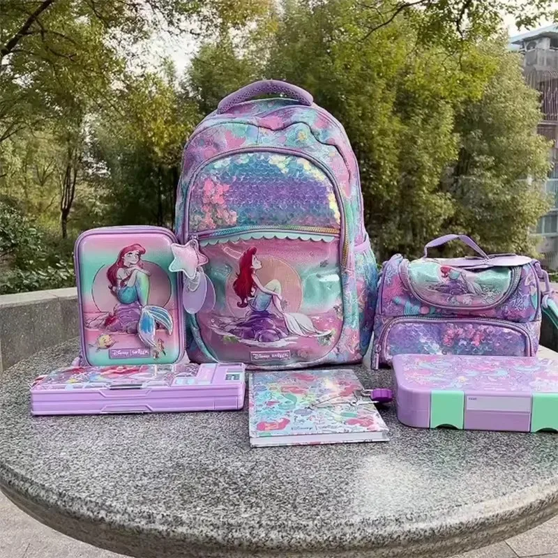 Authentic Disney Australia Smiggle Mermaid Princess Kawaii Ariel ultra-light weight-loss backpack large-capacity stationery set