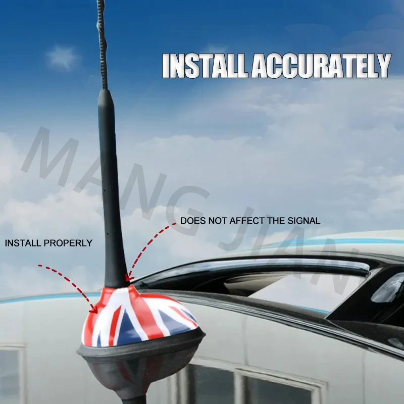 Union Jack Car Radio Roof Aerial Antenna Cover Stickers Shell For Mini Cooper R55 R56 Decorative Exterior Trim Case Accessories