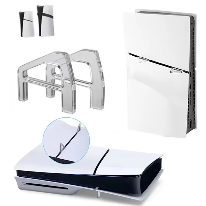 【Last-Chance!】2Pair Horizontal Holder Bracket For PS5 Slim Disc Host Feet Placement Bracket Holder For Console 3D Printed Mini S