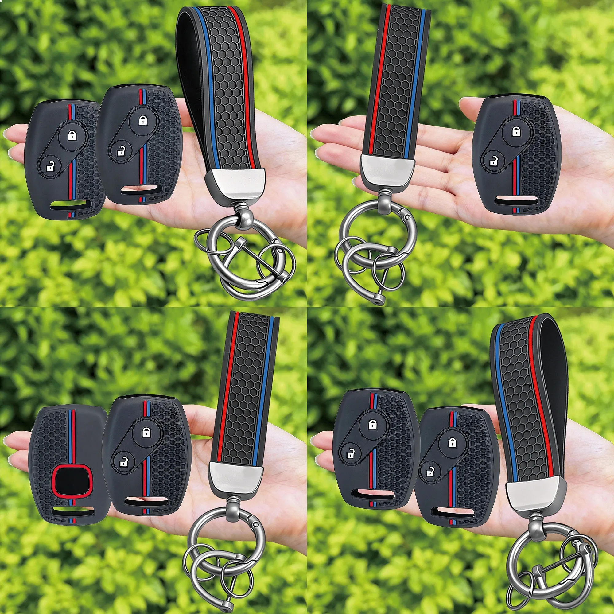 Keychain Silicone Car Key Case Cover Remote Fob for Honda Accord 7 Jazz FRV Civic CR-V 2008 Crz Insight Fit SRV