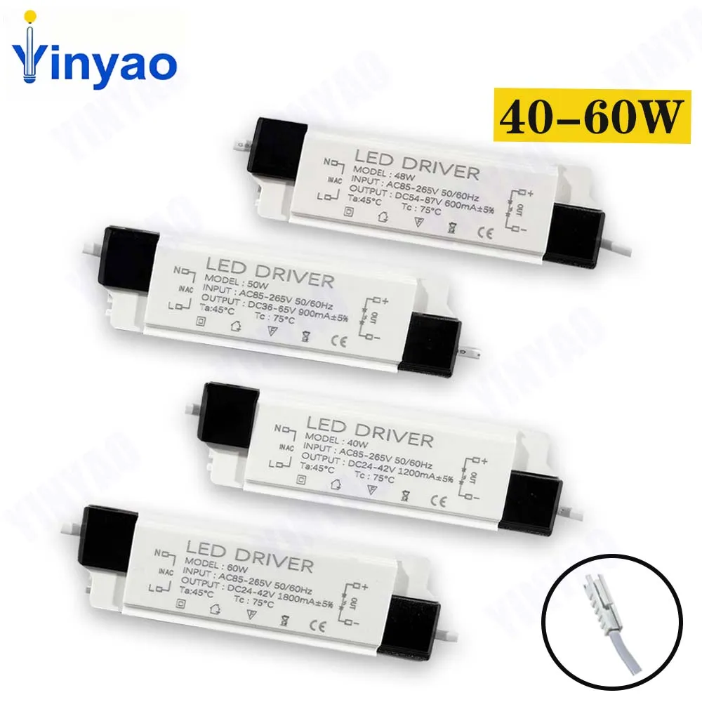 40W 48W 50W 60W LED Driver DC 54-87V 36-65V 24-42V 600mA 900mA 1200mA 1500mA 1800mA Power Supply Lighting Transformer