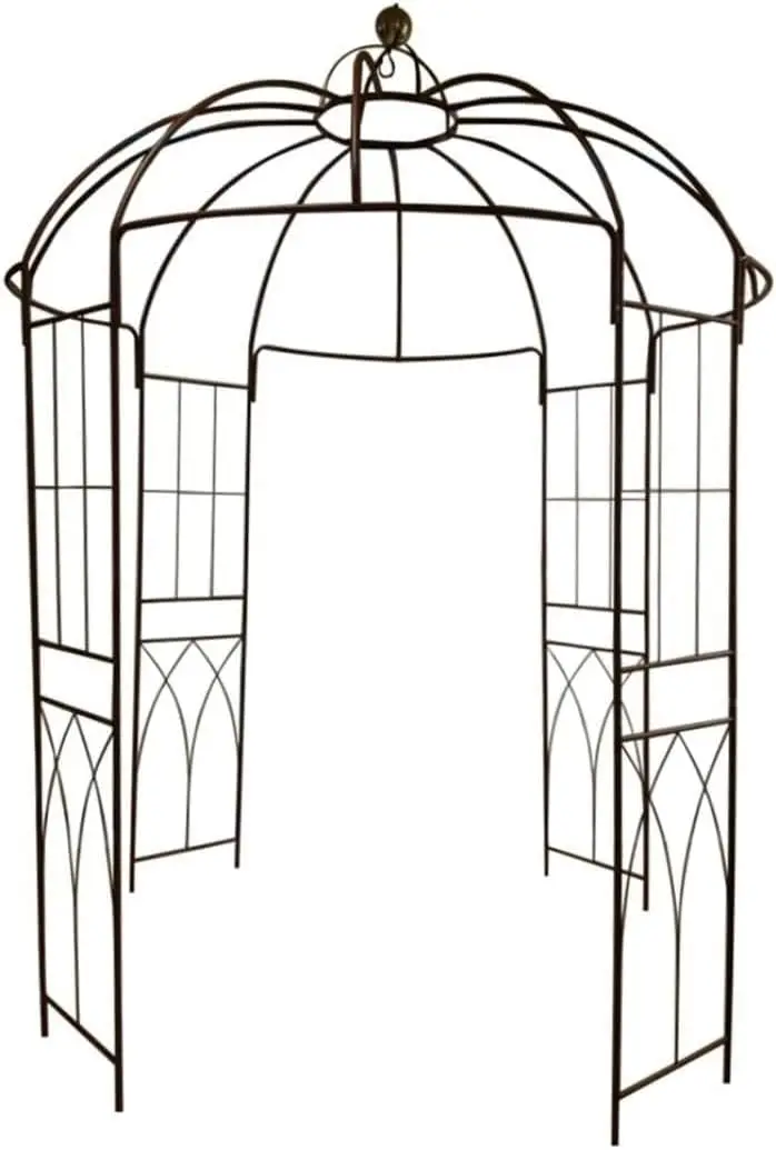 

French Style Birdcage Shape Heavy Duty Gazebo,9'Highx 6‘6"Wide,Pergola Pavilion Arch Arbor Arbour Plants Stand Rack for Wedding