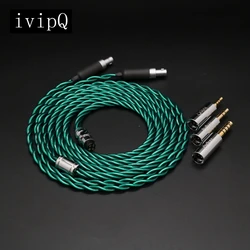 ivipQ-56 Japan Imported 4-Core 7N OCC+Silver Palladium Plating Modular Plug Headphone Cable For HD580 HD650 HD800 HIFIMAN ANANDA