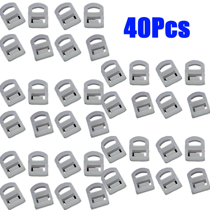 

40Pcs Car Door Glass Curtains Cloth Straight Pulley Rings Plastic Fasteners Clip Rivet Plastic Pulleys For Car Curtains