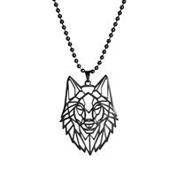 Wolf Head Animal Pendant Necklace for Men Women Stainless Steel Fashion Jewelry Gift