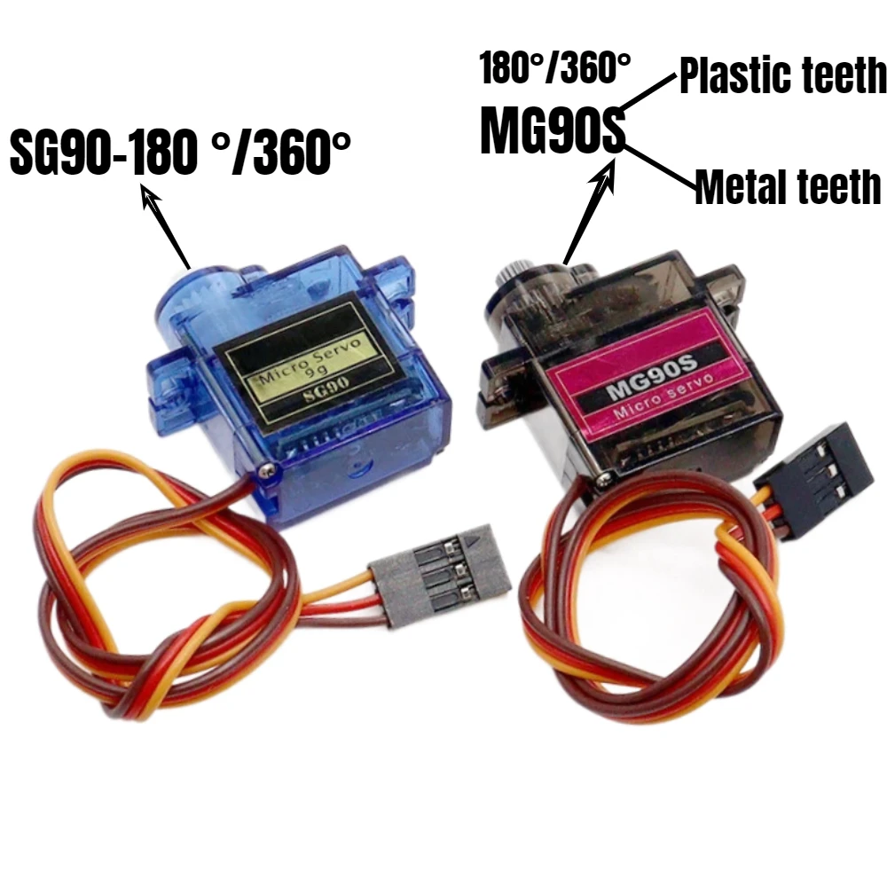 SG90 MG90 Micro Servo Motor Used in RC Airplanes Remote Control Cars Small Robotic Arms and Various DIY Intelligent Model