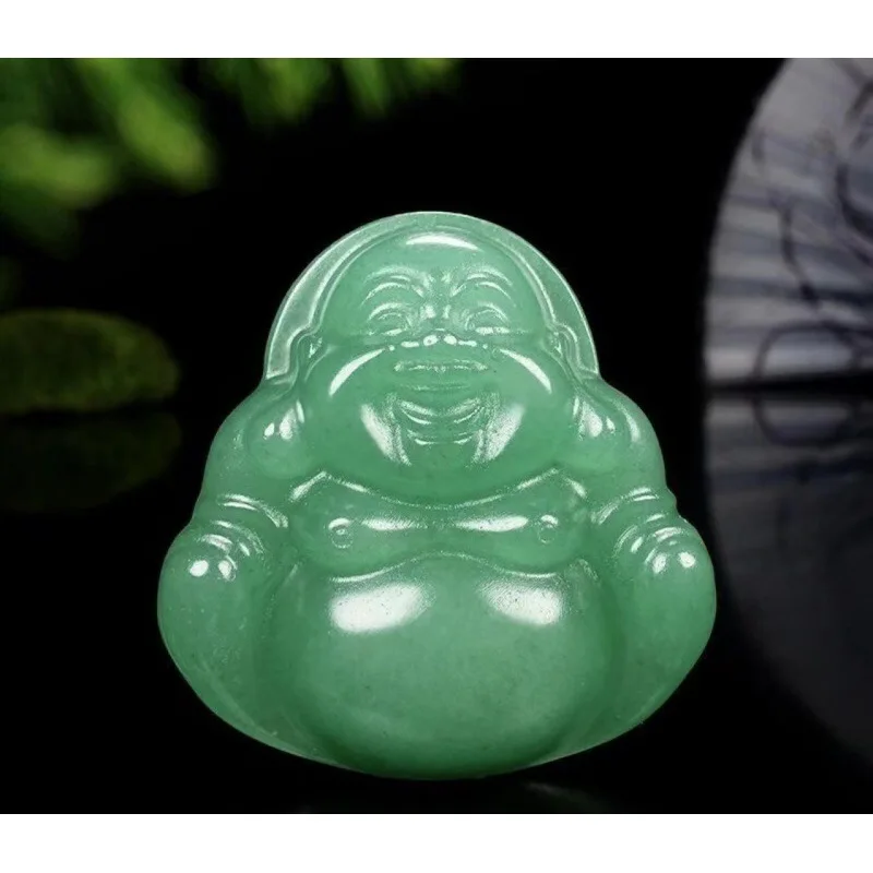 Pingente Natural Aventurine para Homens e Mulheres, Verde Dongling Jade Buddha Repolho Koi Peônia, Atacado