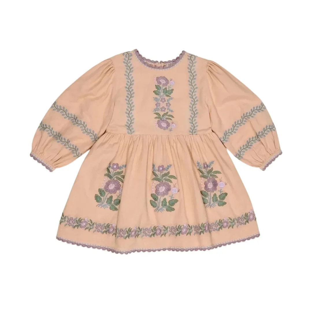 Pre-sale 2026 AP Autumn Baby Embroidered Floral Print Shirts Cotton Girls Dress and Skirts Kids Children's Clothing Sets