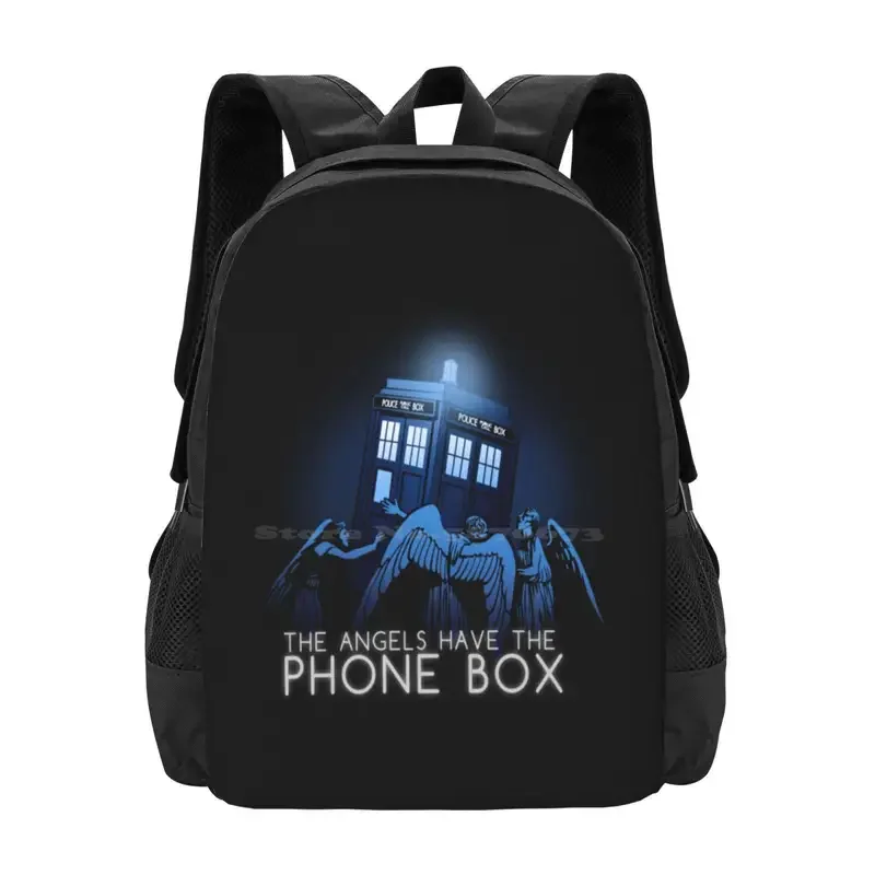 

The Angels Have The Phone Box Hot Sale Schoolbag Backpack Fashion Bags Nerd Geek Whovian The Doctor Dr David Tennant Space Sci