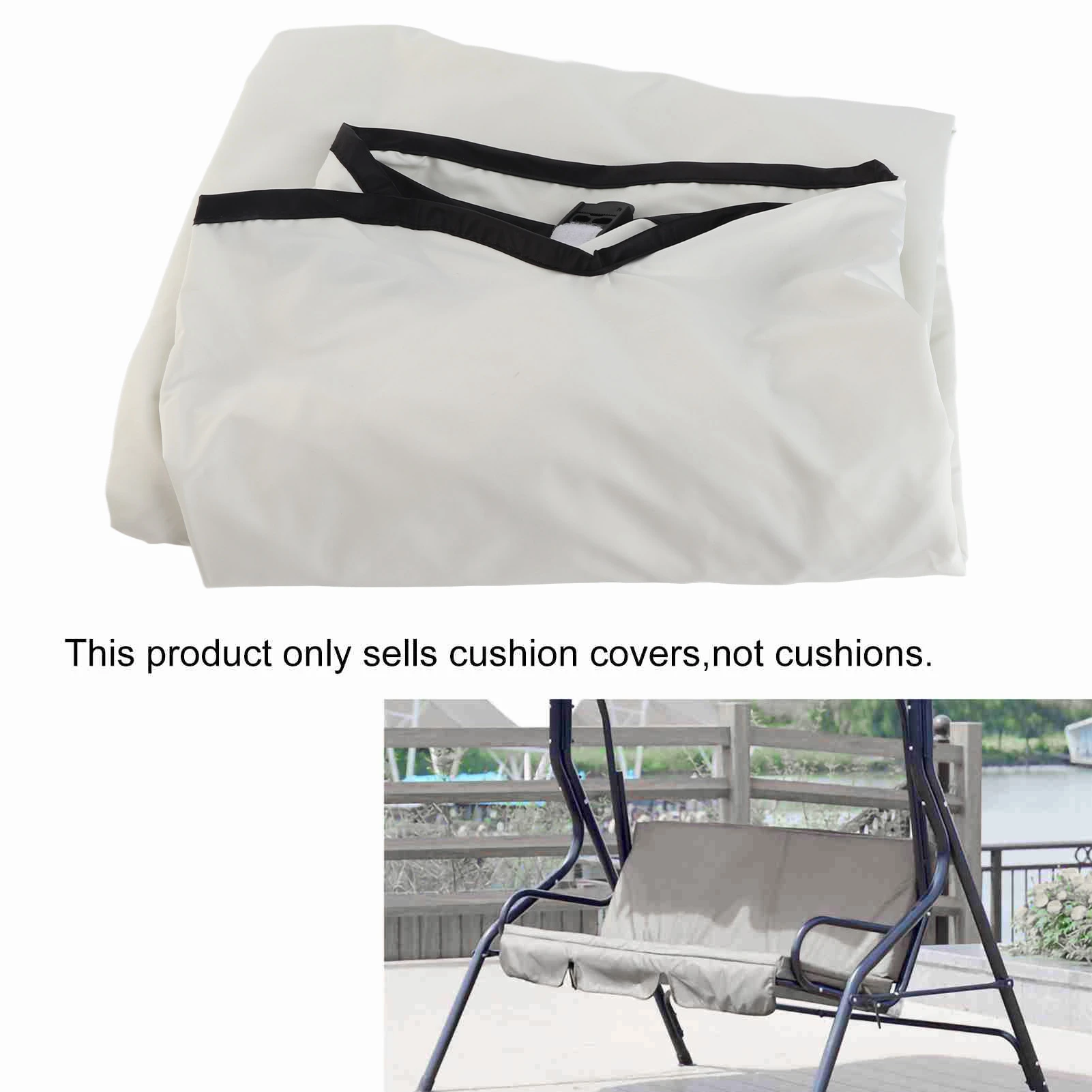 F9 Outdoor Swing Seat Cover Waterproof Dustproof Garden Courtyard Hammock Chair Cushion Protector 150x50x10cm