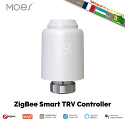 Moes Tuya ZigBee TRV Heizkörperventil Smart Thermostat Heizung Temperatur Controller Unterstützung Google Alexa Sprachsteuerung