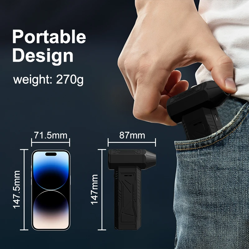 130000 giri/min Piccolo ventilatore elettrico portatile portatile Turbo Jet Air Duster Mini Turbo Fan per la pulizia della polvere