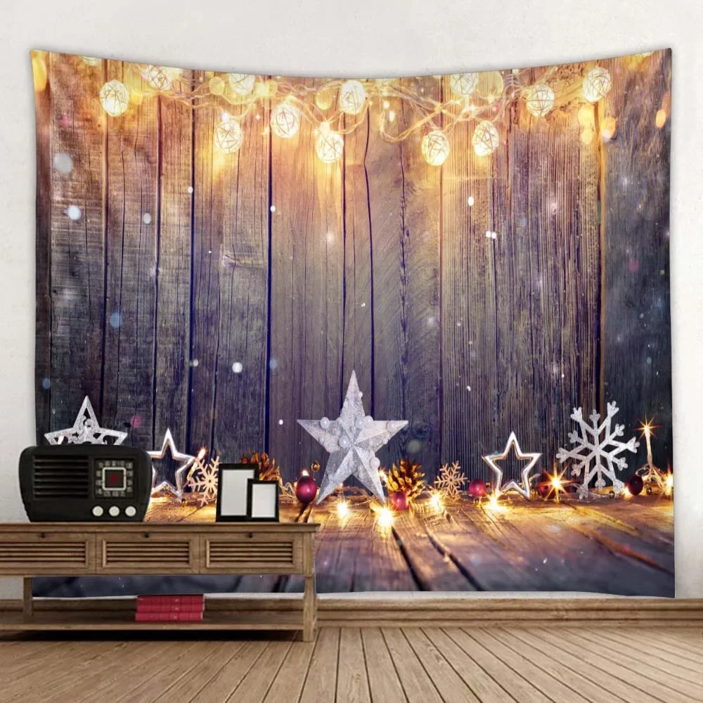 Christmas plank decoration tapestry bedroom living room wall hanging tapestries home decoration christmas mat christmas new year