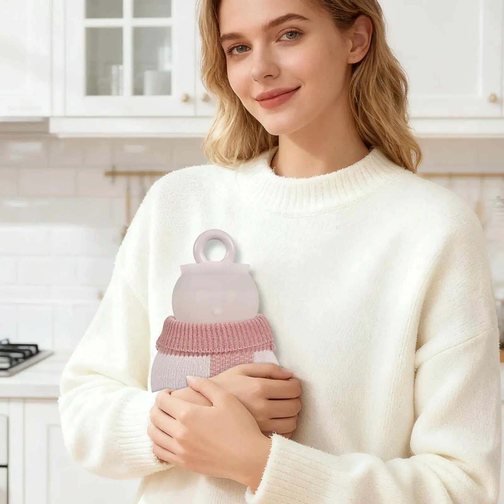 

320ML Soft Hot Water Bottle Winter Hand Warmer Cute Snowman Water Bottle for Women Girls Portable Waist Hand Bed Warm Bottles