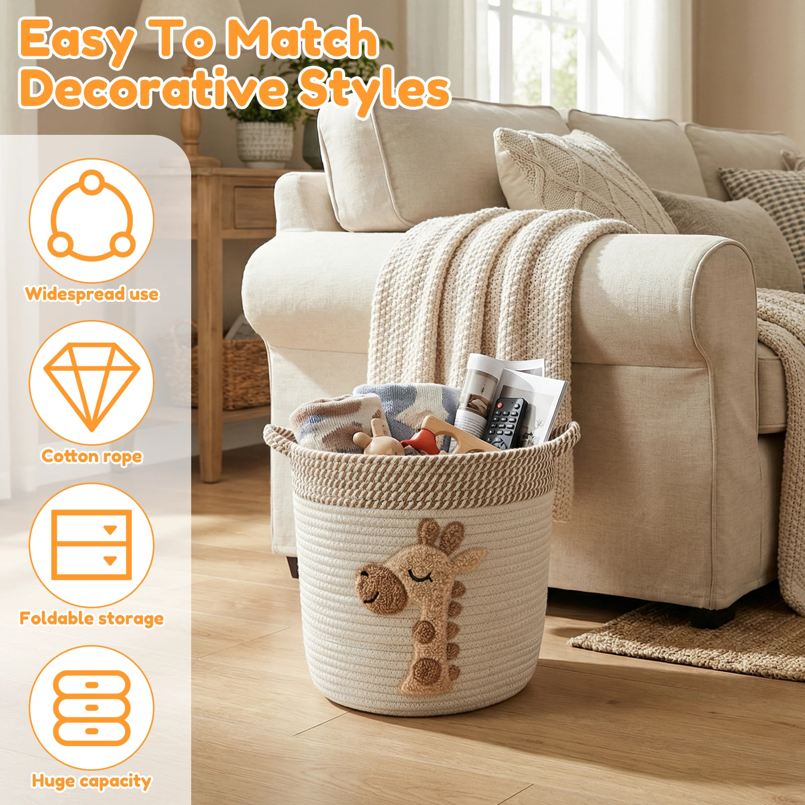 Cotton Rope Storage Basket Lar - Home Decor Hampers ulasan dan harga
