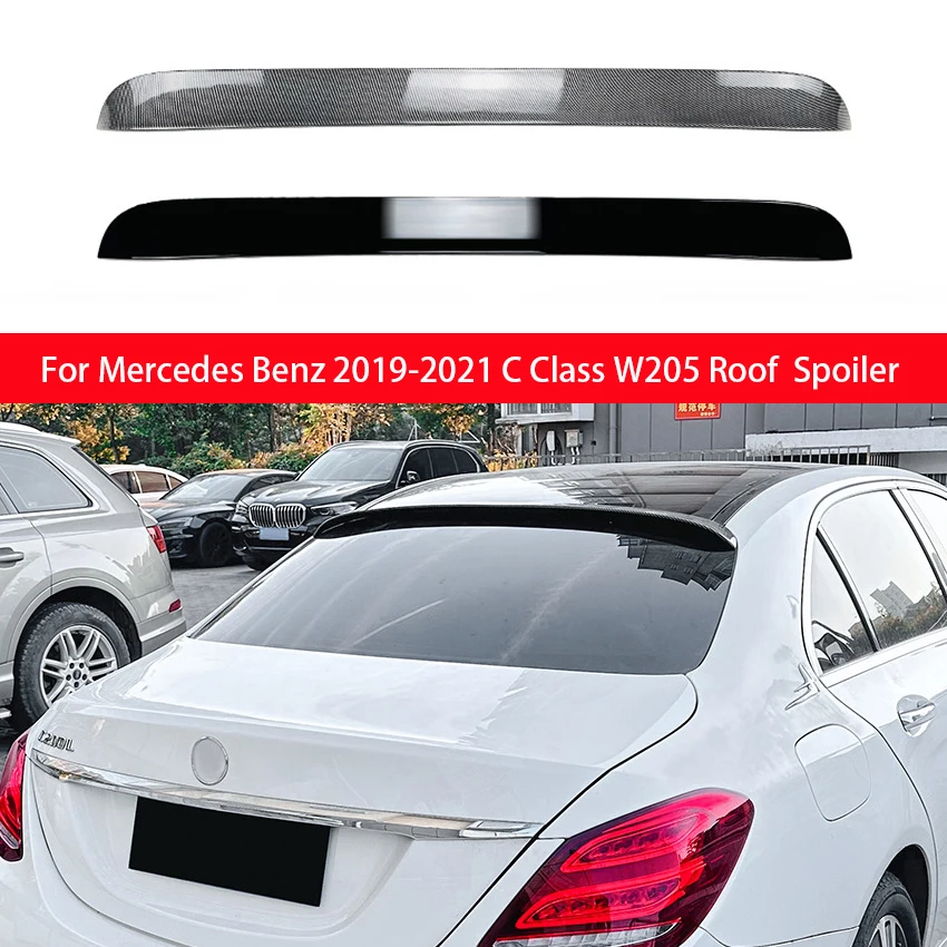 

For Mercedes Benz C Class W205 Rear Window Roof Spoiler Wings Black Carbon Tuning Car Styling Accessories 2015 16 17 18 19 20 21