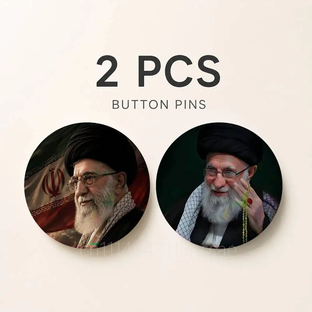 For RIP Ali K-Khamenei Iran 25/32/44/58/75mm Badges Button Round Creative Pin Brooch Badge Bag Decor Accessories