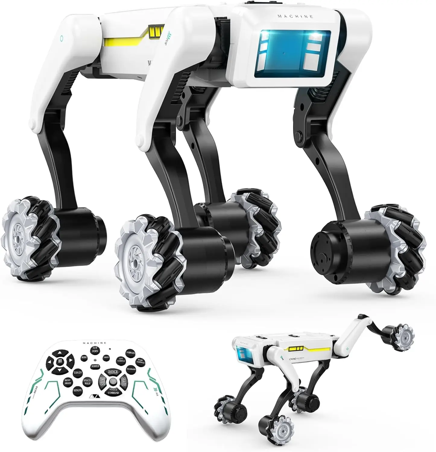 Cão robô inteligente elétrico rc com clipe e atirar multifuncional rc mecânico cão voz programável move robô inteligente biônico