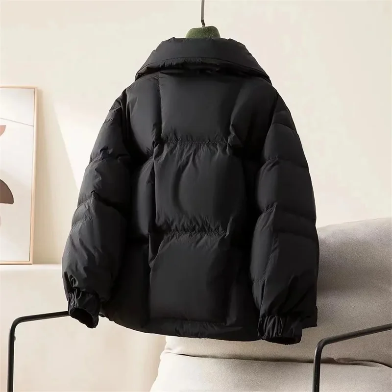 Veste matelassurera en coton pour femmes, Parkas coréennes, Manteau court chaud, Col, Vêtements d'extérieur pour femmes, Nouveau, Hiver, 2024