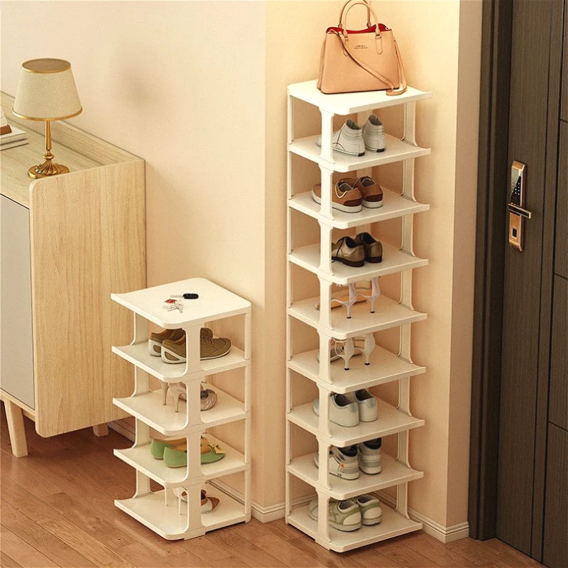 Aufbewahrungs-Schuhregal, Schuhschrank, stapelbare Wandecke, platzsparendes schmales Schuhregal, Familienmöbel