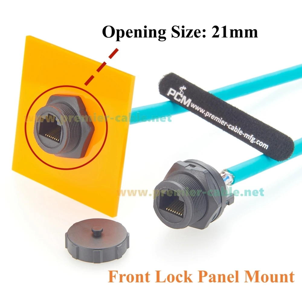 IP67 RJ45 Flush Panel Mount Connector With PCB Board Quick Release Gigabit Cat5e Ethernet Bulkhead Feedthru RJ45 Female Socket