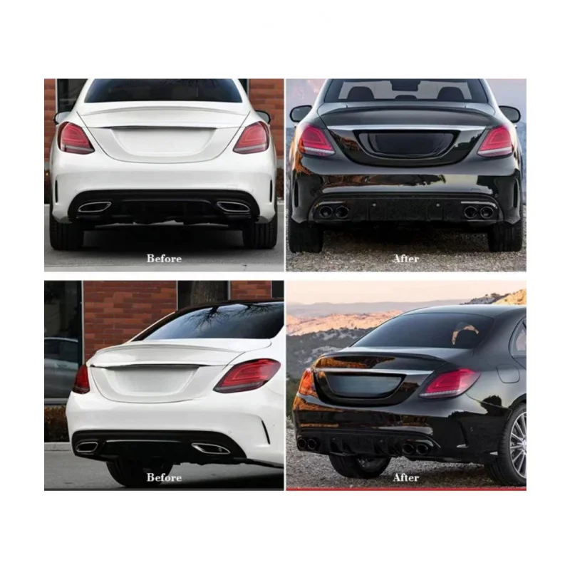 

Hot selling Diffuser for C Class W205 2015-2021 to C43 Car Parts Including Rear Bumper with Exhaust Pipe